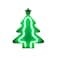 Wooden Neon Festive Tree Light 21x17cm