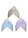 Generic Pack Of 3 Hair Towel Wrap Turban Grey/Blue/Purple 8.3Inch
