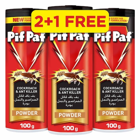 Buy Pif Paf Cockroach  Ant Killer | Kill  Protect | Insect Killer Powder with Best Ever Formulation, 100 g | Pack of 3 in Saudi Arabia