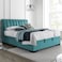 In House Blven Velvet Bed Frame - Queen - 200x140 cm - Turquoise