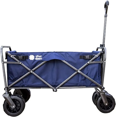 80Kg Foldable Heavy Duty Outdoor Trolley Utility Transport Cart - Blue