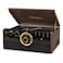 Victrola - Empire 6-in-1 Bluetooth Vinyl Record Player with 3-Speed Turntable, CD, Cassette Player and Radio. Wooden Music Center with Built-in Speakers, Aux In and RCA Line Out.