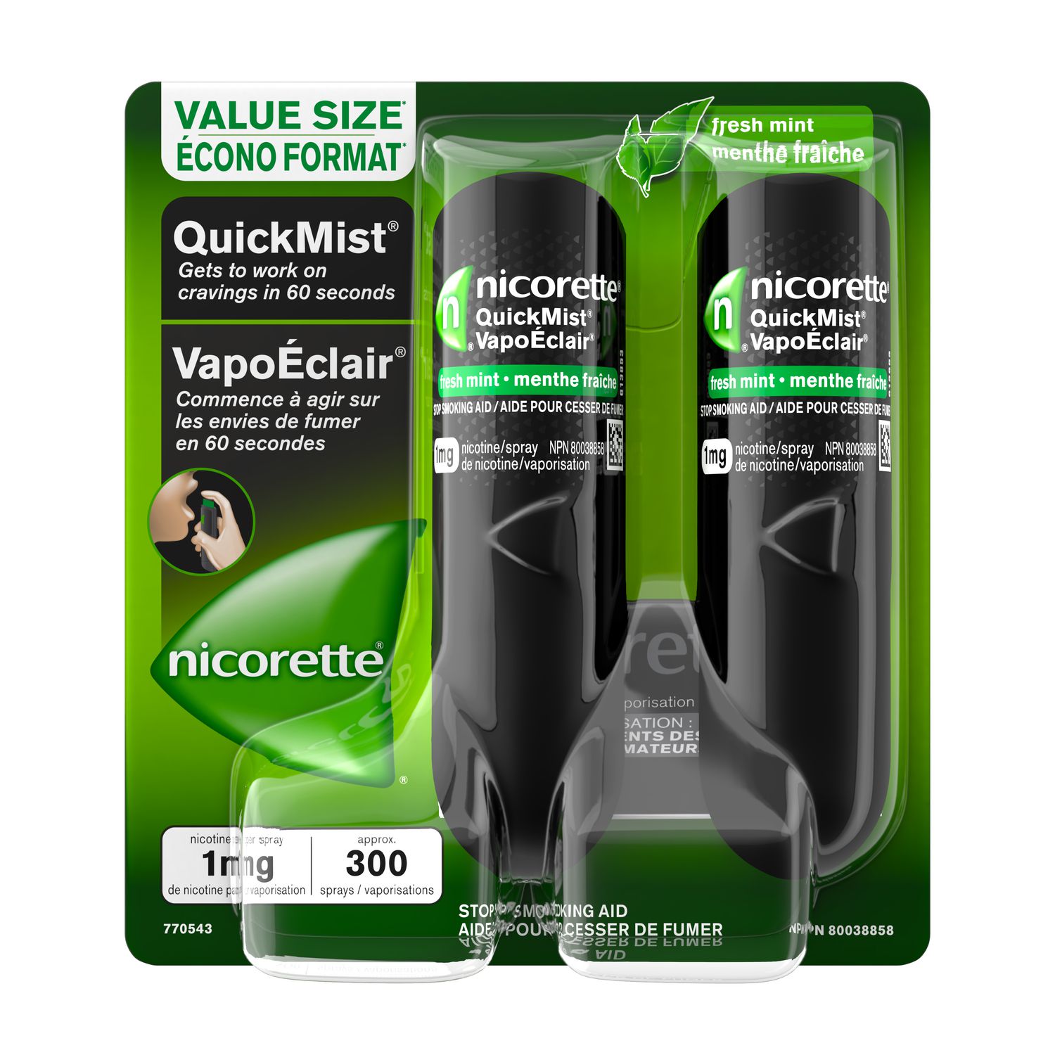 Buy Nicorette Quickmist 1mg Nicotine Quit Smoking Aid Spray, Fresh Mint ...