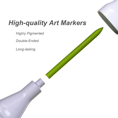 Decdeal - 60 Colors Markers Dual Tip Marker Pen Sketching Writing Painting Underlining Marker Artist Drawing Double-Ended Art Markers with Storage Case