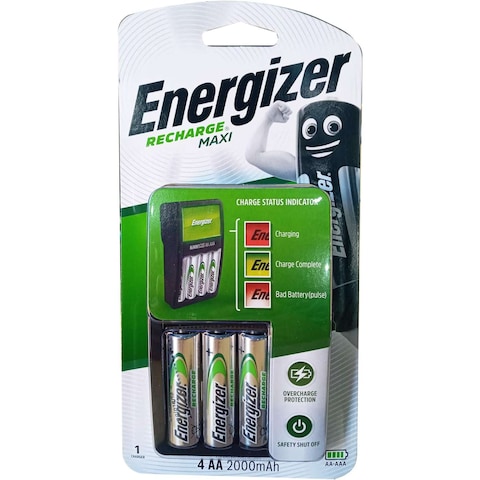 Energizer Recharge MAXI Charger  with 4 AA Rechargeable Batteries