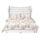 In House Lisbon Velvet Bed Frame - Queen - 200x150 cm - White