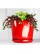 Vsell24&nbsp;Red Ceramic Red Flower Pot With Drainage Hole-Small