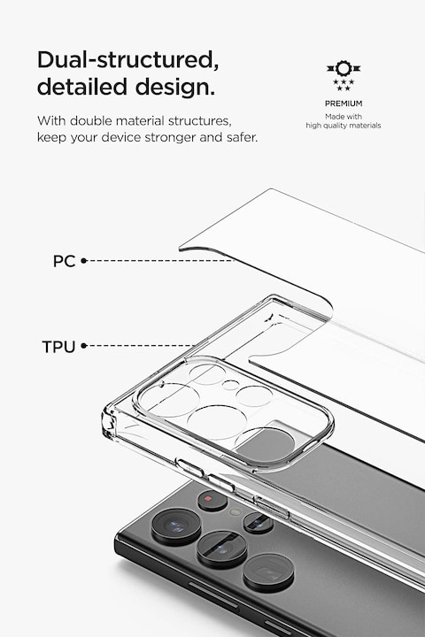 VRS Design Crystal Mixx designed for Samsung Galaxy S23 ULTRA case cover (2023) - Clear