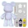 COOL BEAR COIN PIGGY BANK FIGURE (9 inch - 23 cm) ACRYLIC DRIP POUR PAINT COMPLETE KIT, Colors: White, Black, Lemon-Yellow. Acrylic Rich Pigments Fluid Flow Paint, Arts and Crafts.