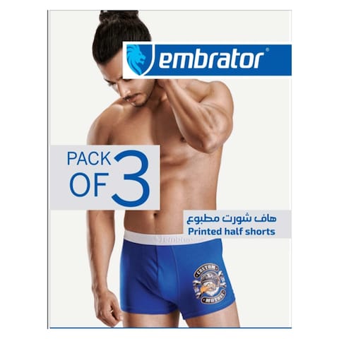طقم هاف شورت امبراطور 124 مطبوع - مقاس 4 إكس لارج - 3 قطع