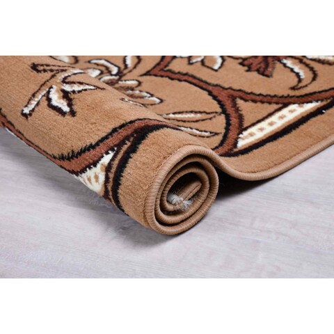 Al Salem Carpet Super Sabah Collection Classic Tradition Area Rug 280x370cm Brown