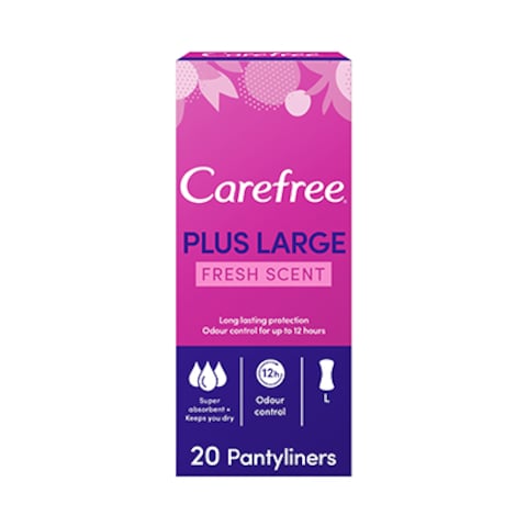 Carefree Plus Large Fresh Scent Pantyliners 20 Pieces
