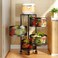 LIHAN  Round Rotating 4 Layer Kitchen Storage Black Shelf, Fruit and Vegetable Storage Basket, Kitchen Storage Rack Floor-Standing 4 Tier, Household Storage Rack for Kitchen Living Room Toilet