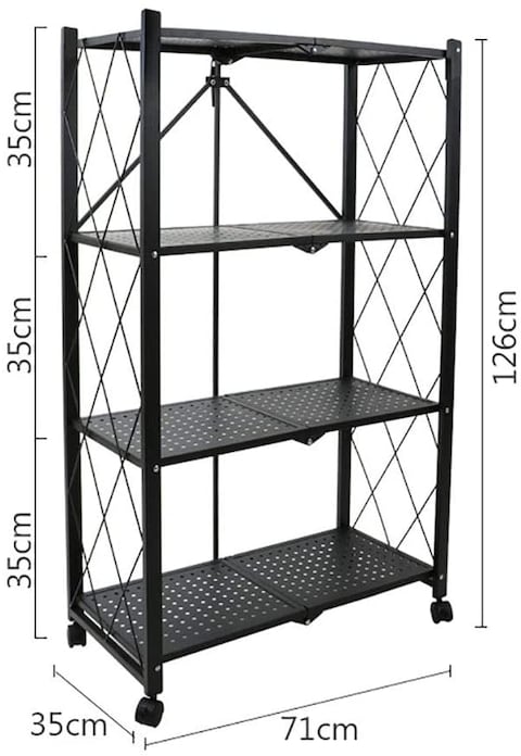 Nar 4-Tire Kitchen Microwave Racks Shelving Storage Unit Foldable Bread Racks(B-4 Layer)