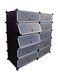 Generic 10 Cube Modular Shoe Cabinet Black/White 95X37X93Cm