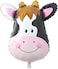 Party Time 1pc 12inch Cow Balloon Jungle Safari Animals Balloons - Zoo Animal Balloon For Jungle Safari Animals Theme Birthday Party Decorations - Party Supplies