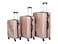 Senator Hard Case Trolley Luggage Set of 3 Suitcase for Unisex ABS Lightweight Travel Bag with 4 Spinner Wheels KH110 Rose Gold