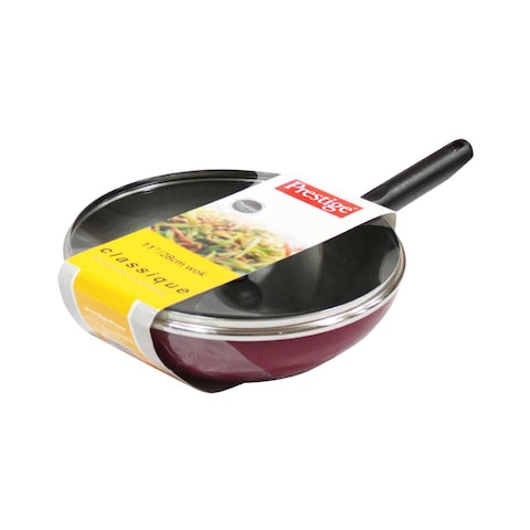 Prestige Classique Non-Stick Wok With Lid PR20980 Red 28cm