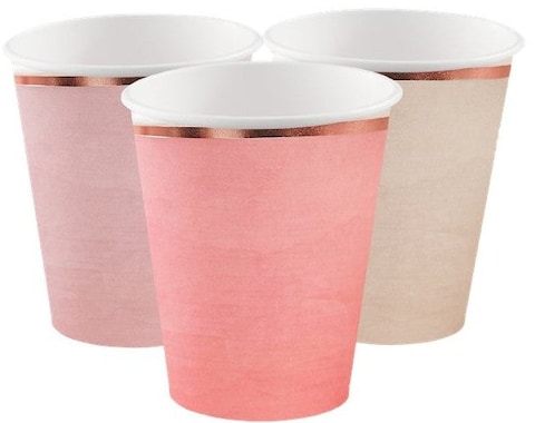 Ginger Ray Ombre Paper Cups 8-Pieces- Rose Gold/ Pink
