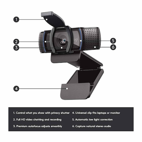 Logitech C920s Pro Full HD Webcam - 1080P