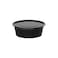 Cosmoplast 250 ml Pack of 10 Black Microwave Containers with Clear Lids