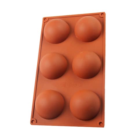 Generic-6 Holes Silicone Mold For Chocolate, Cake, Jelly, Pudding, Round Shape, Half Sphere Mold Non Stick DIY Cake Mold Cupcake Baking Pan