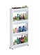 4 Tier Tower Slim Storage Rack White 54.5*14*31cm