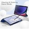 Case For Samsung Galaxy Tab S9 Plus 12.4-Inch, Translucent Back Tri-Fold Stand Protective Tablet Cover, Support S Pen Charging, Auto Wake/Sleep Blue