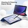 Case For Samsung Galaxy Tab S9 Plus 12.4-Inch, Translucent Back Tri-Fold Stand Protective Tablet Cover, Support S Pen Charging, Auto Wake/Sleep Blue