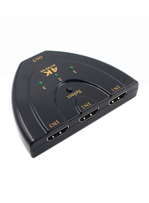 Generic - 3-In-1 Output Ports HDMI Switch Splitter 8x7.1x1.8centimeter Black