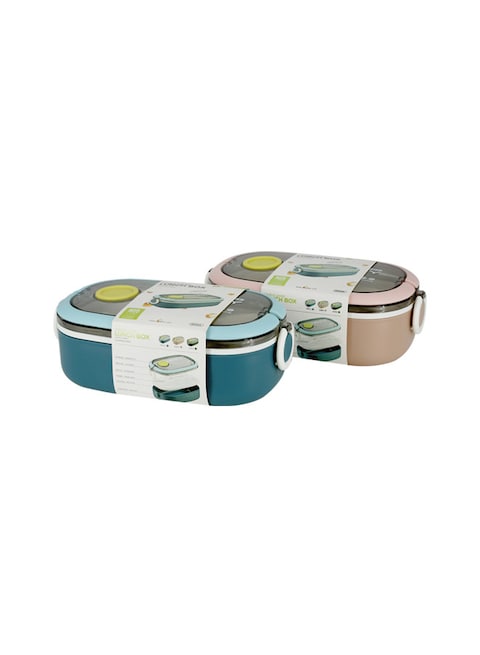 Rahalife Adult/kids Lunch Box Leak Proof Lunch Box, Reusable, With Cutlery Fork, Perfect For School, Office, Outdoor, 1pc, Assorted