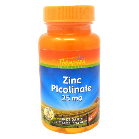 Thompson Zinc Picolinate Dietary Supplement Capsules 60 Pieces