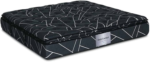 Galaxy Design Back Comfort Pocket Spring Mattress Pillow Top Mattress Black Color Size (L x W x H) 200 x 100 x 30cm Model-GDF2010-5 Year Warranty.