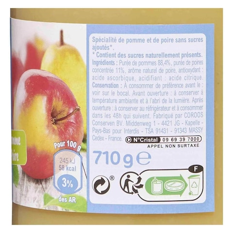 Carrefour Apple And Pear No Added Sugar 710GR