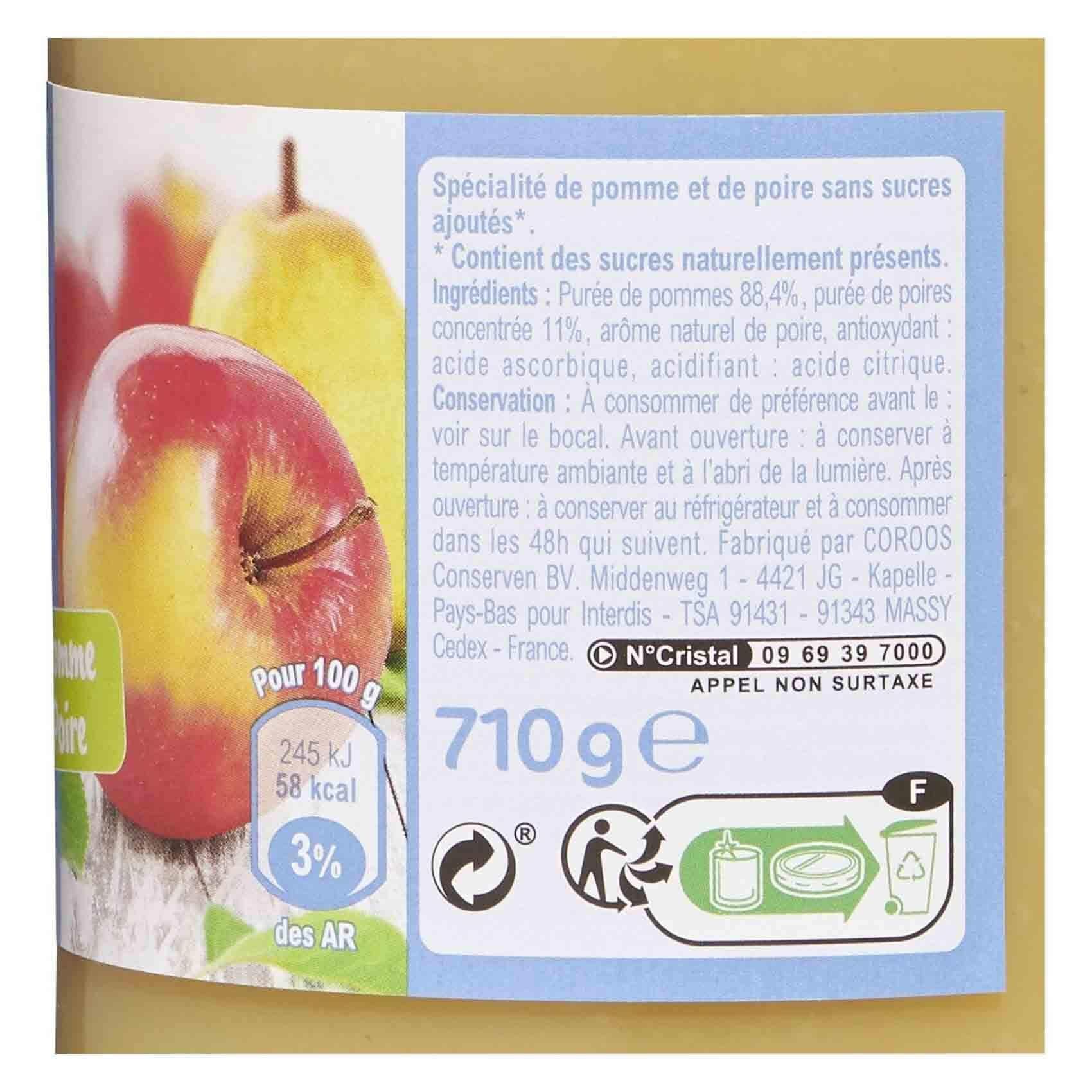 Carrefour Apple And Pear No Added Sugar 710GR