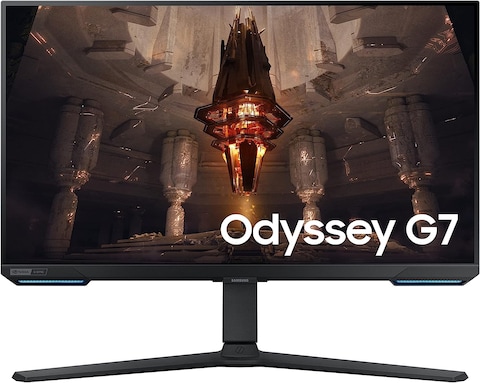 Samsung 28&quot; Odyssey G7 BG702, 4K UHD Resolution &amp; IPS Panel Flat Gaming Monitor With Smart TV Experience, 144Hz Refresh Rate &amp; 1ms Response Time, G-Sync Compatible, Gaming Hub - LS28BG702EMXUE