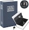 Rubik Book Safe With Key Lock, Home Dictionary Diversion Secret Book Metal Safe Lock Box, 18.5 x 11.5 x 5.5cm - Navy Blue Small