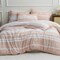 Luna Home Queen Size 6 Pieces, Coral Stripe Design Duvet Cover Set