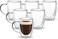 1CHASE Double Wall Insulated Glass Cup With Handle 350ml For Espresso Coffee Milk Tea - Set Of 6