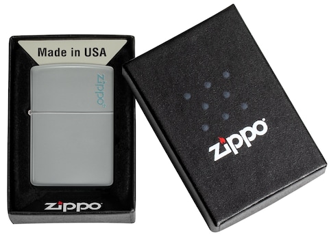 Zippo 49452ZL Flat Grey Zippo Logo Genuine Lighter, Grey