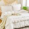 Luna Home-Premium King size 6 pieces without filler, Plain color ruffles design, Bedding Set