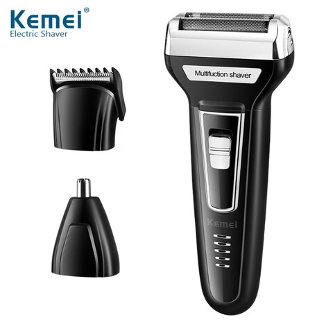 Buy KEMEI-3 in 1 Electric Razor for Men USB Rechargeable Nose Hair Trimmer Mens Electric Shaver Machine Salon Tool in UAE