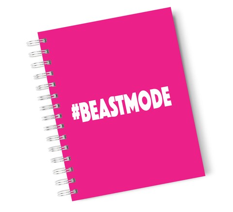 Loud Universe Hardcover Notebook Beast Mode Pink Gym Girl Spiral Notebook with High Quality Bright White Paper A5 Size