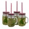 Beverage Jar With Metal Lid + Straw 4Pcs Set 45 Cl