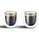 Cuisine Art Hexa Double Wall Glass Cup Set Clear 80ml 2 PCS