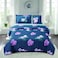 4 Piece Printed Compressed Comforter/Quilt/Bedspread Set Single Size ( Comforter + Fitted Sheet + 1 Small Pillow Case + 1 Large Pillow Case) Chathams Blue