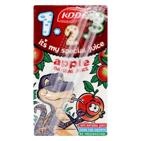 KDD Natural Apple Juice 125ml x Pack of 8