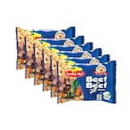 Buy Lucky Me Beef Flavour Noodles 55g Pack of 6 in UAE