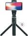 Porodo Bluetooth Selfie Stick With Tripod Stand &amp; Detachable Remote Shutter, Lightweight &amp; Portable Selfie Stick Tripod, Extendable Phone Selfie Stick, Monopod Compatible For Mobile Phone - Black