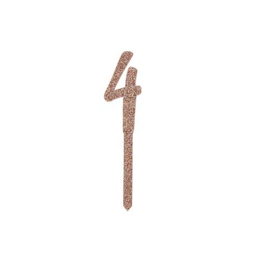 Rose Gold Acrylic &#39;4&#39;  Cake Topper